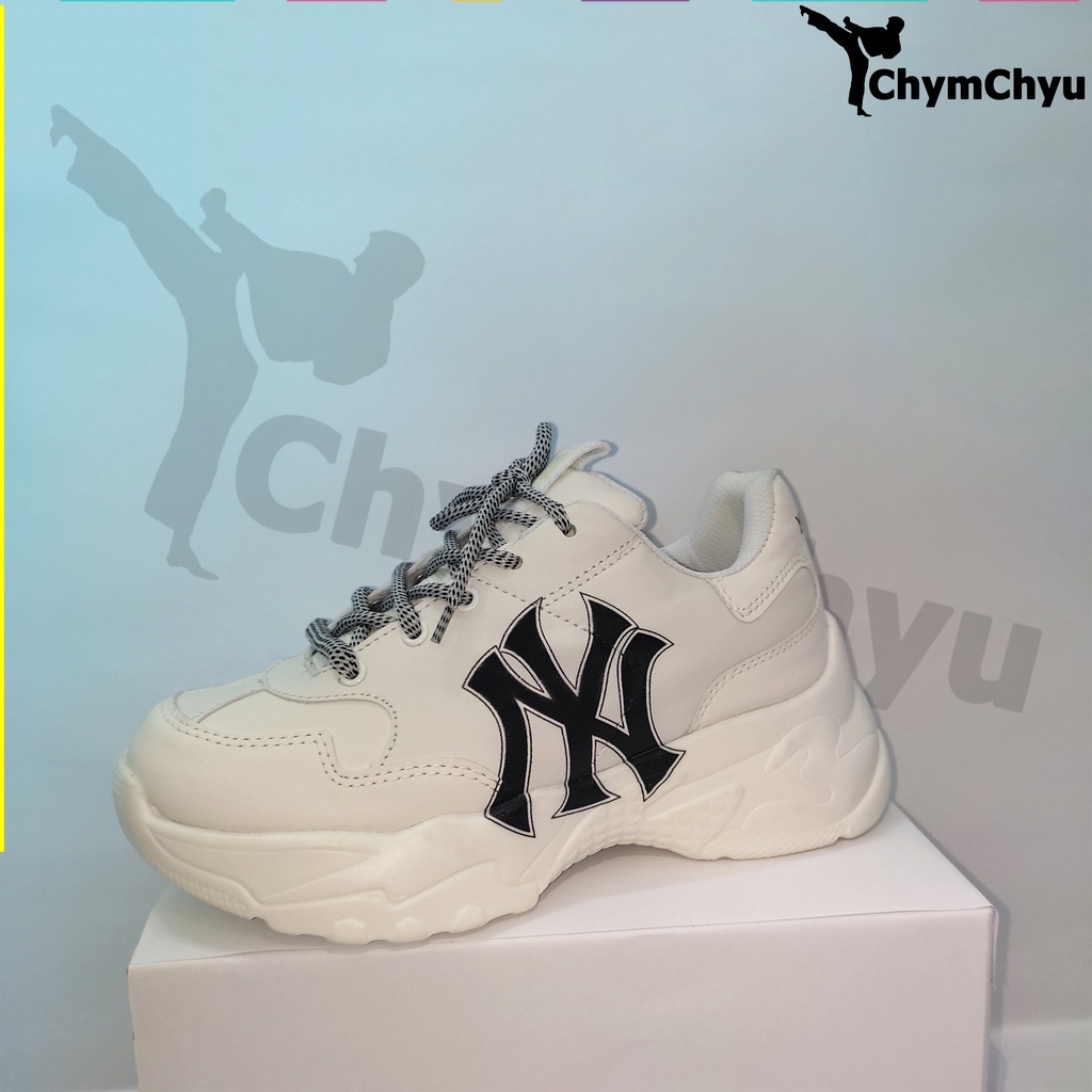 Giày Thể Thao MLB NY Cao Cấp Nam, Nữ - Giày Thể Thao Màu Trắng [Full Bill Box]