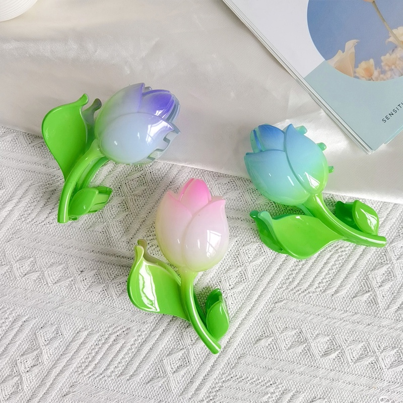 Kẹp tóc Haimeikang hình hoa tulip dễ thương kích thước 9cm