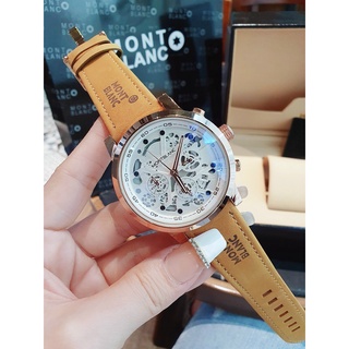 Đồng Hồ Nam Montblan Chronograph , Dây Da Màu Nâu , Size 44mm