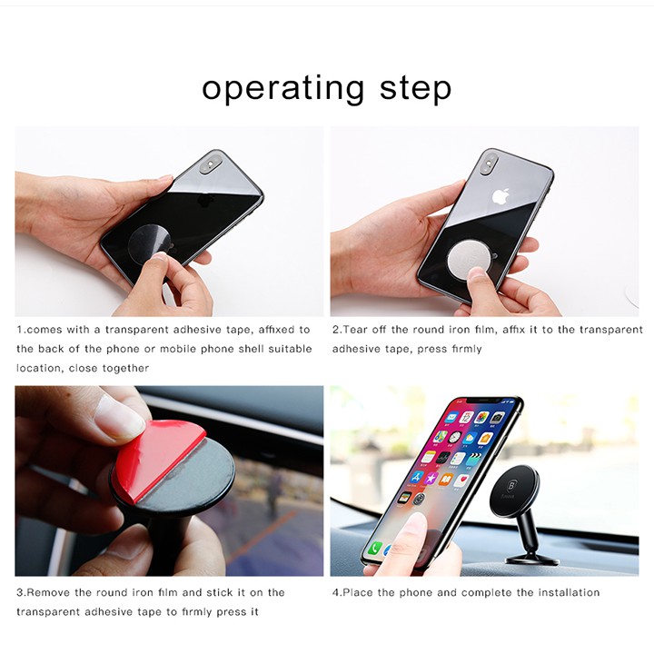 Giá đỡ điện thoại nam châm Baseus Bullet Magnetic dùng cho xe hơi | BigBuy360 - bigbuy360.vn