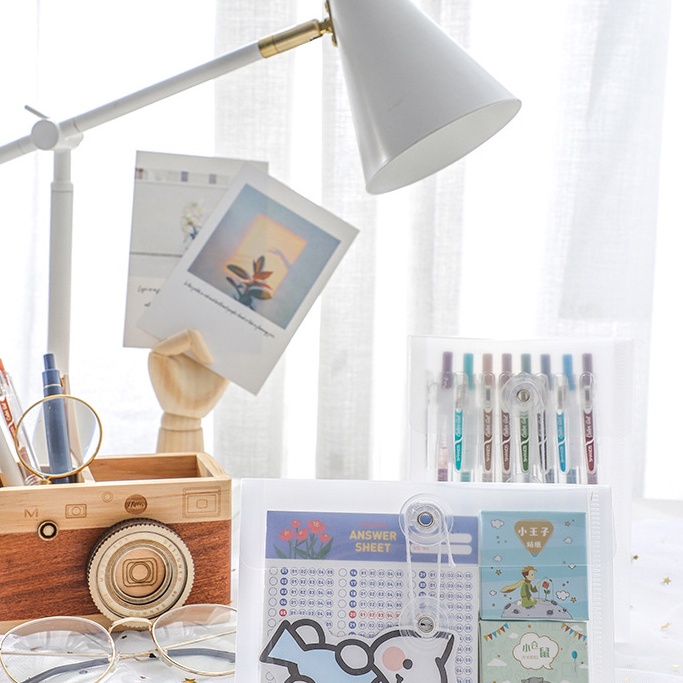 Peach Creativity Transparent Office Organizer Multifunction Waterproof Storage School Office Stationery