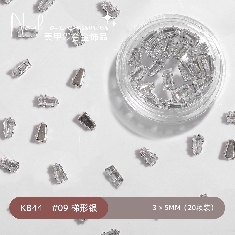 Móng Tay Giả Trong Suốt Đính Đá zircon Hình Vuông Tinh Tế 2022