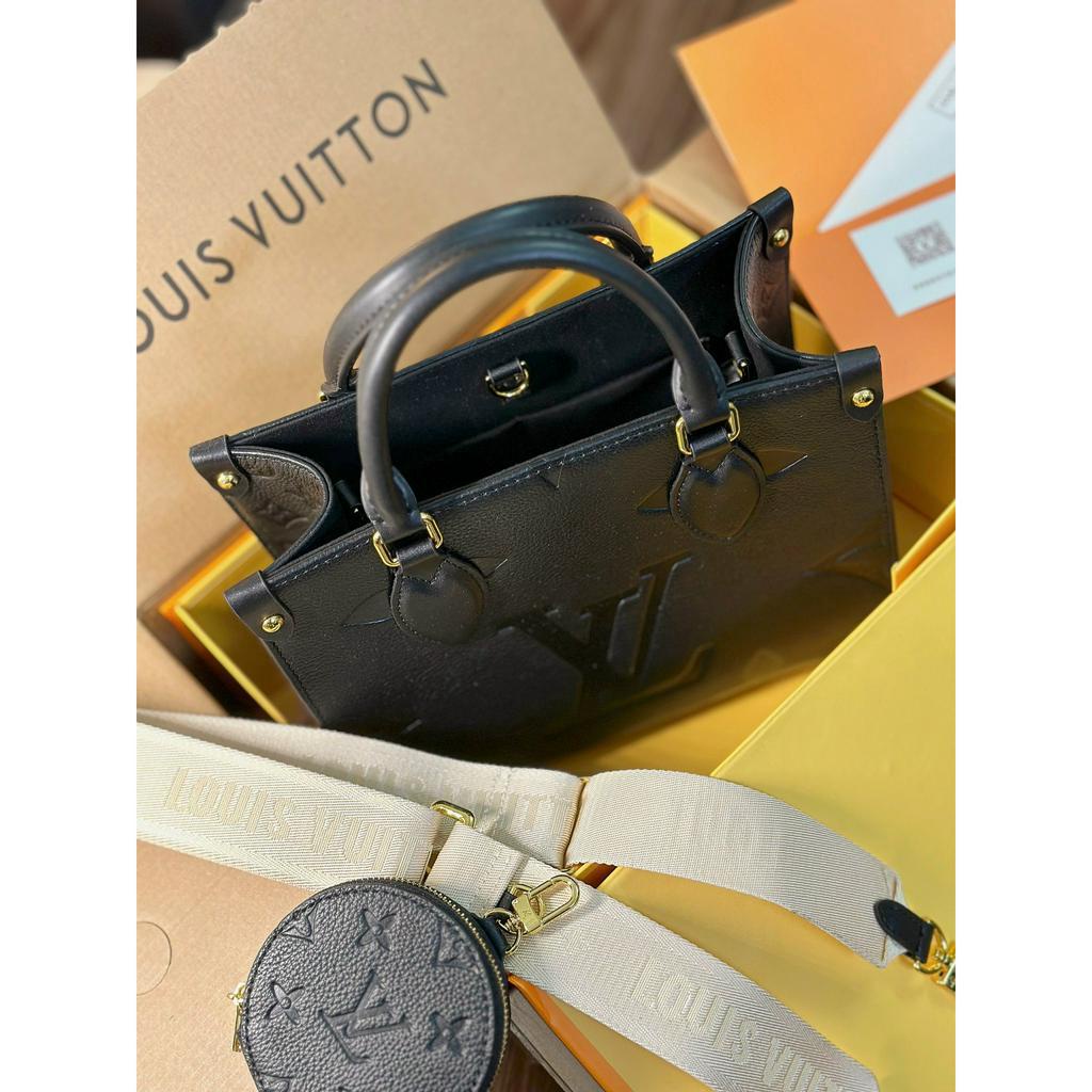 Set Túi Tote Mini Onthego On The Go PM Size 25 Da Thật Full Box