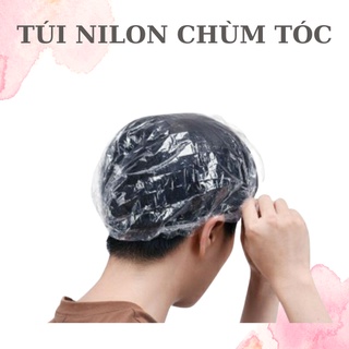 Mũ nilon trùm đầu tóc làm hóa chất nhuộm tóc