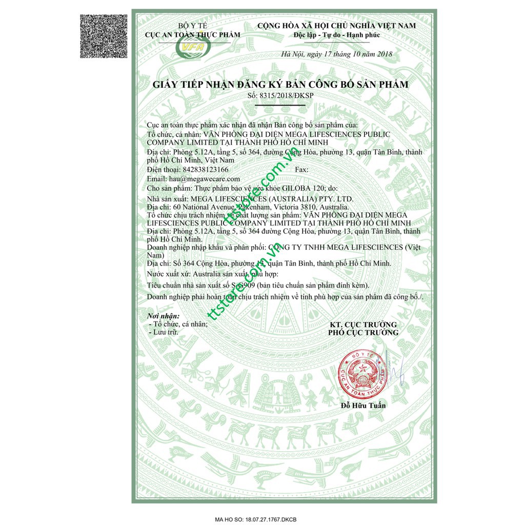 GILOBA 120 - Mega We Care - Cao lá bạch quả Ginkgo giloba, Bổ não, Tăng trí nhớ, hỗ trợ giảm rối loạn tiền đình, mất ngủ