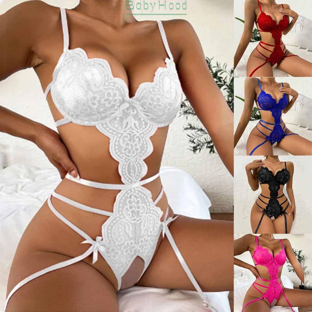 Women Pajamas Crotchless Lace New Style One-piece Pajamas See-through Sexy#BBHOOD