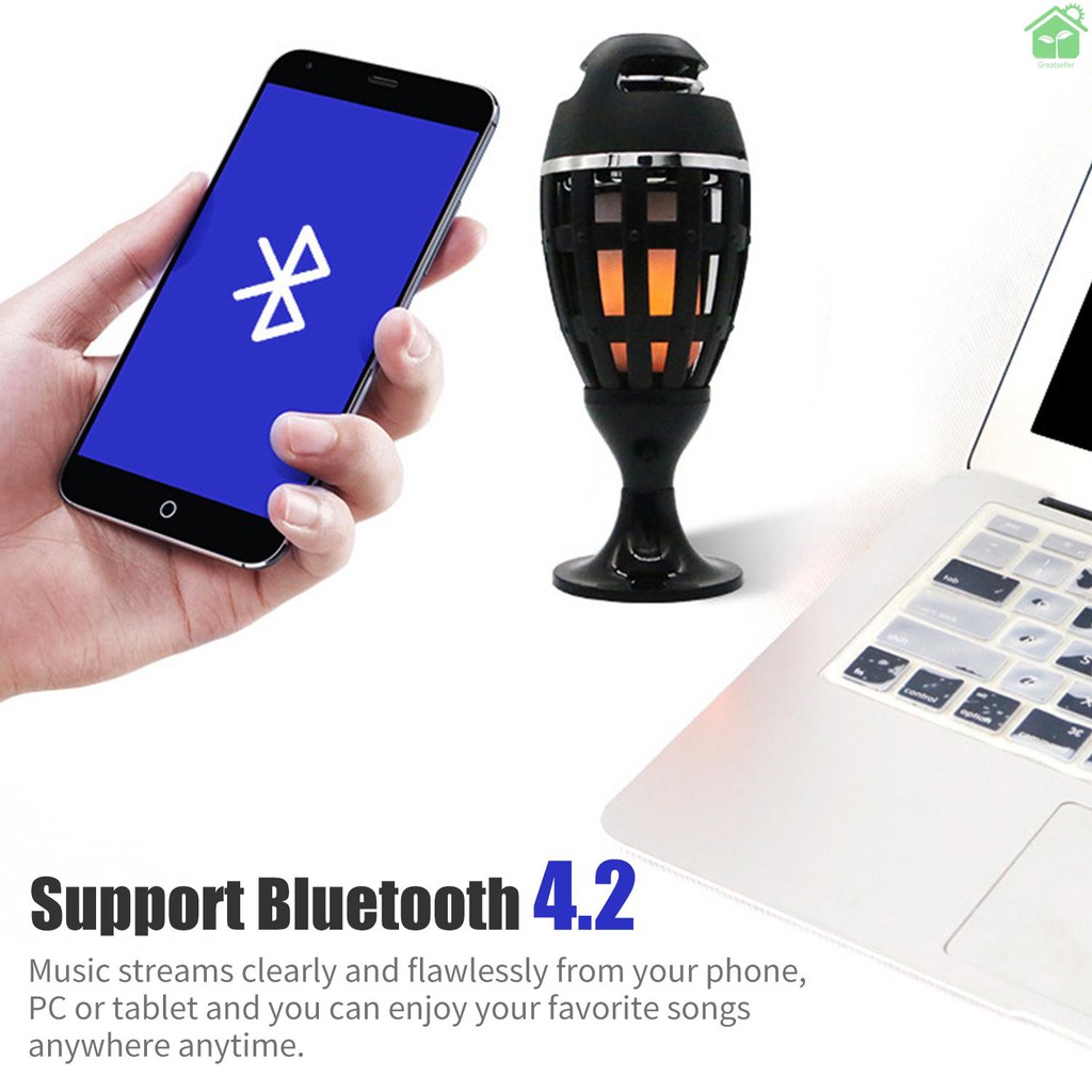 Loa Bluetooth Không Dây Hình Ngọn Lửa Có Đèn Led Và Phụ Kiện