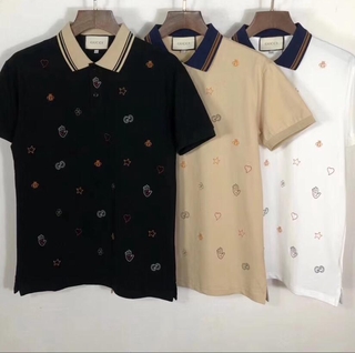 Áo polo ngắn tay thêu chữ dành cho cặp đôi