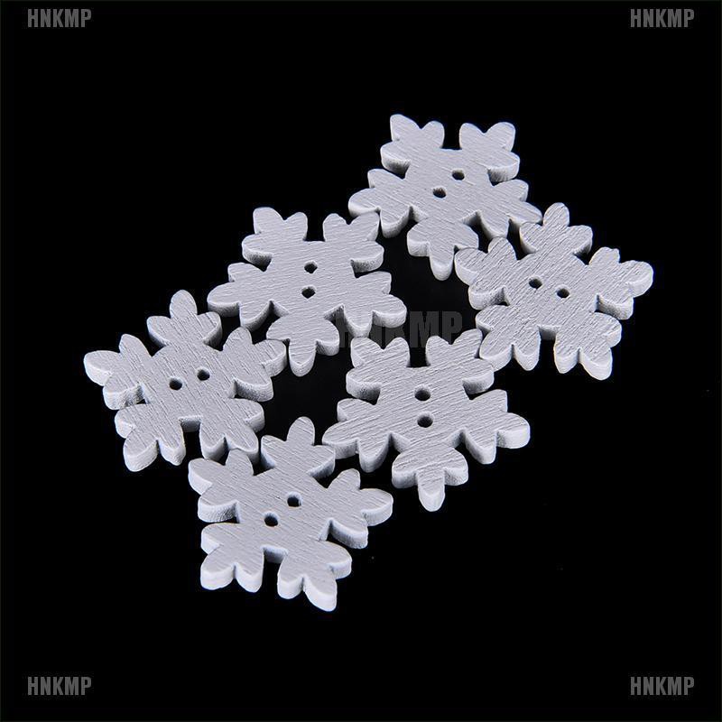 Set 100 Nút Gỗ Hình Hoa Tuyết Trang Trí Sổ Tay