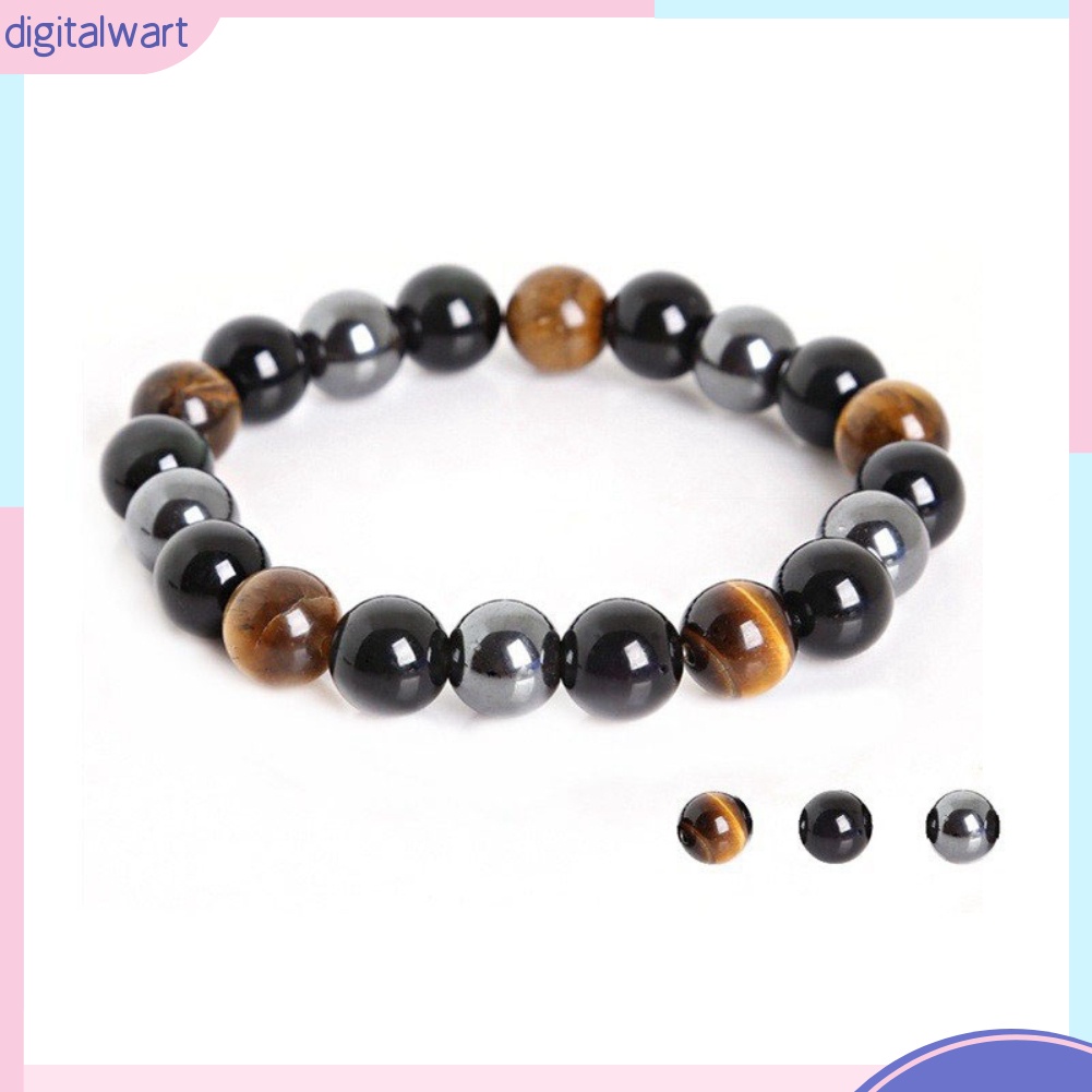 Vòng tay chuỗi hạt đá tròn bóng kiều dáng thời trang cho nam/nữ