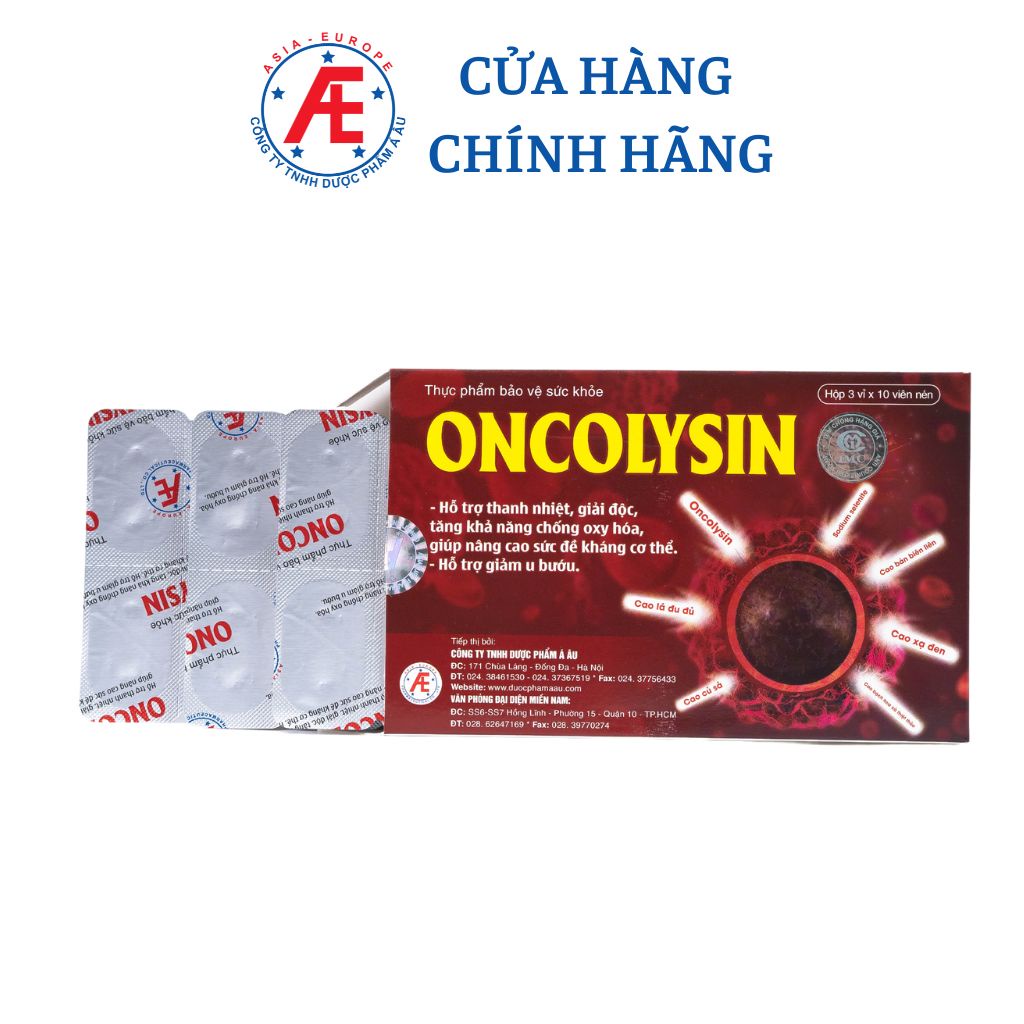 Oncolysin giảm nguy cơ u bướu tăng cường sức đề kháng hộp 30 viên DƯỢC PHẨM Á ÂU