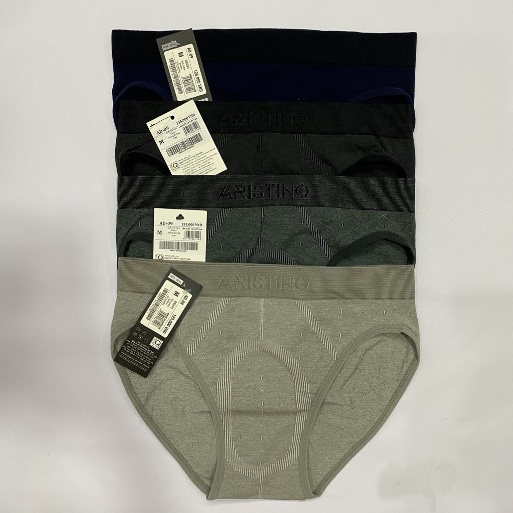 Quần Lót, Quần Sịp Tam Giác Nam Aristino cạp liền thân AD09 Cotton Mềm, Thoáng Mát, Thấm Hút Mồ Hôi
