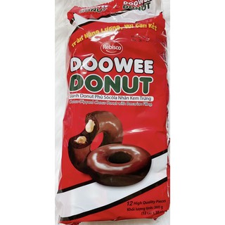 Bánh donut DOOWEE phủ sô cô la nhân kem trứng