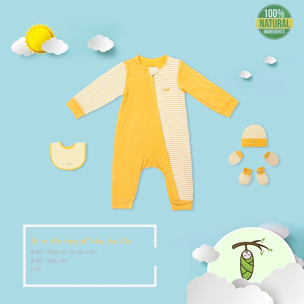 Bộ body dài sơ sinh Nature Wear