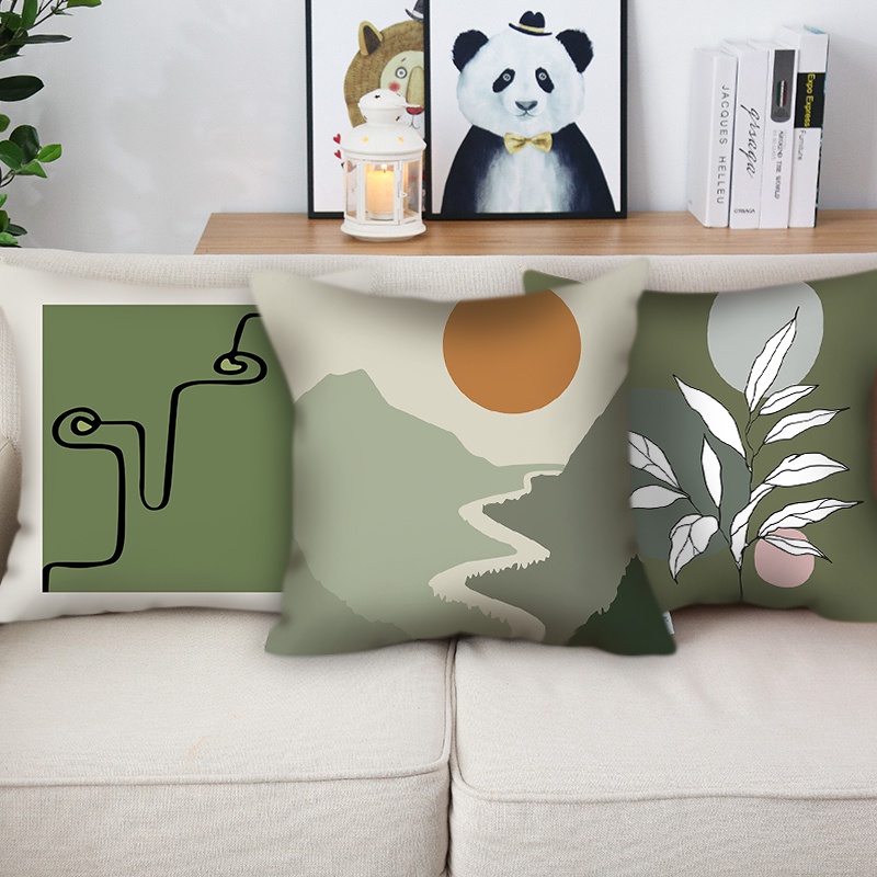 Vỏ Gối Sofa Thoáng Khí Có Khóa Kéo Họa Tiết Trừu Tượng Hiện Đại