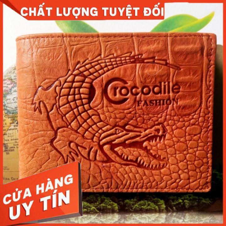 Ví da bò nam dập vân cá sấu cao cấp kiểu dáng sang trọng lịch lãm
