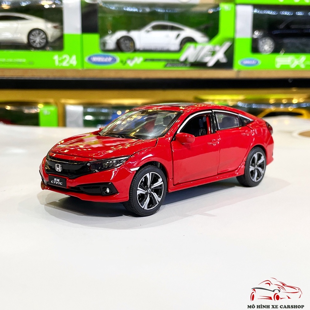Mô hình xe trưng bày ô tô Honda Civic 2019 tỉ lệ 1:32 màu đỏ