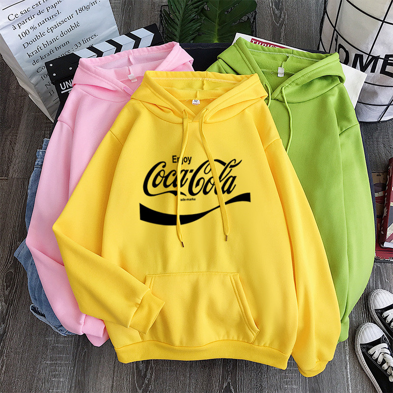 COCA COLA Áo Hoodies tay dài thời trang dành cho nữ