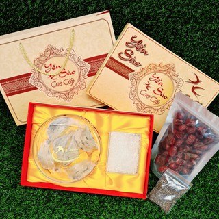 TỔ YẾN THÔ 50gr KÈM HỘP QUÀ TẶNG ( Tặng Nhíp, Đường phèn, Hạt chia & Táo đỏ)