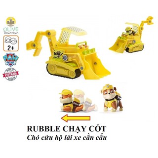 Bộ chó Rubble chạy đà & xe cần cẩu vàng phim Những chú chó cứu hộ – Paw Patrol