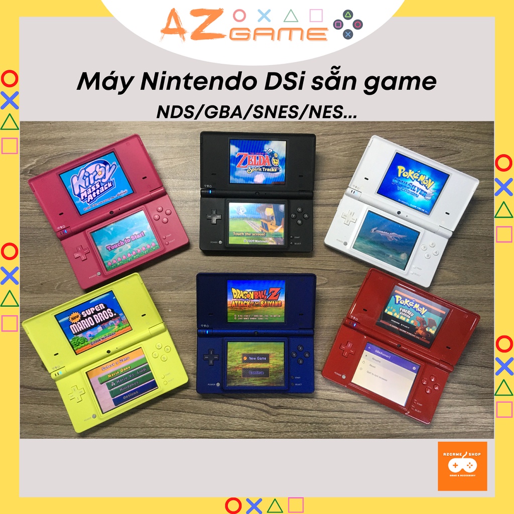 Máy Chơi Game Nintendo DSi Full Game NDS/GBA/SNES/NES... Đầy Đủ Phụ Kiện