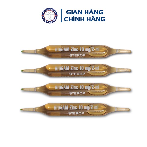 [CHÍNH HÃNG] Kẽm nước Biogam Zinc 10mg/2ml hộp 30 ống