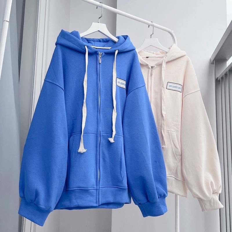 [sẵn] Áo Khoác Nỉ Form Rộng Dây Kéo LUMO - pqk boutique