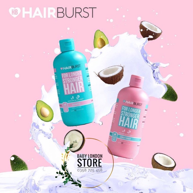 Cặp dầu gội xả Hair Burst giúp tóc chắc khoẻ chai 350ml