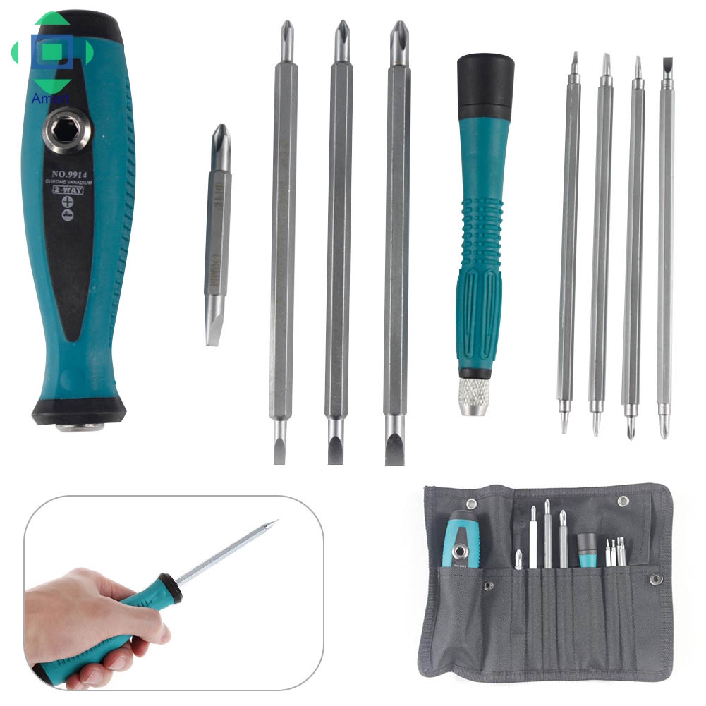 Set 10 dụng cụ đầu tua vít Phillips có nam châm với tay cầm chuyên dụng chất lượng cao