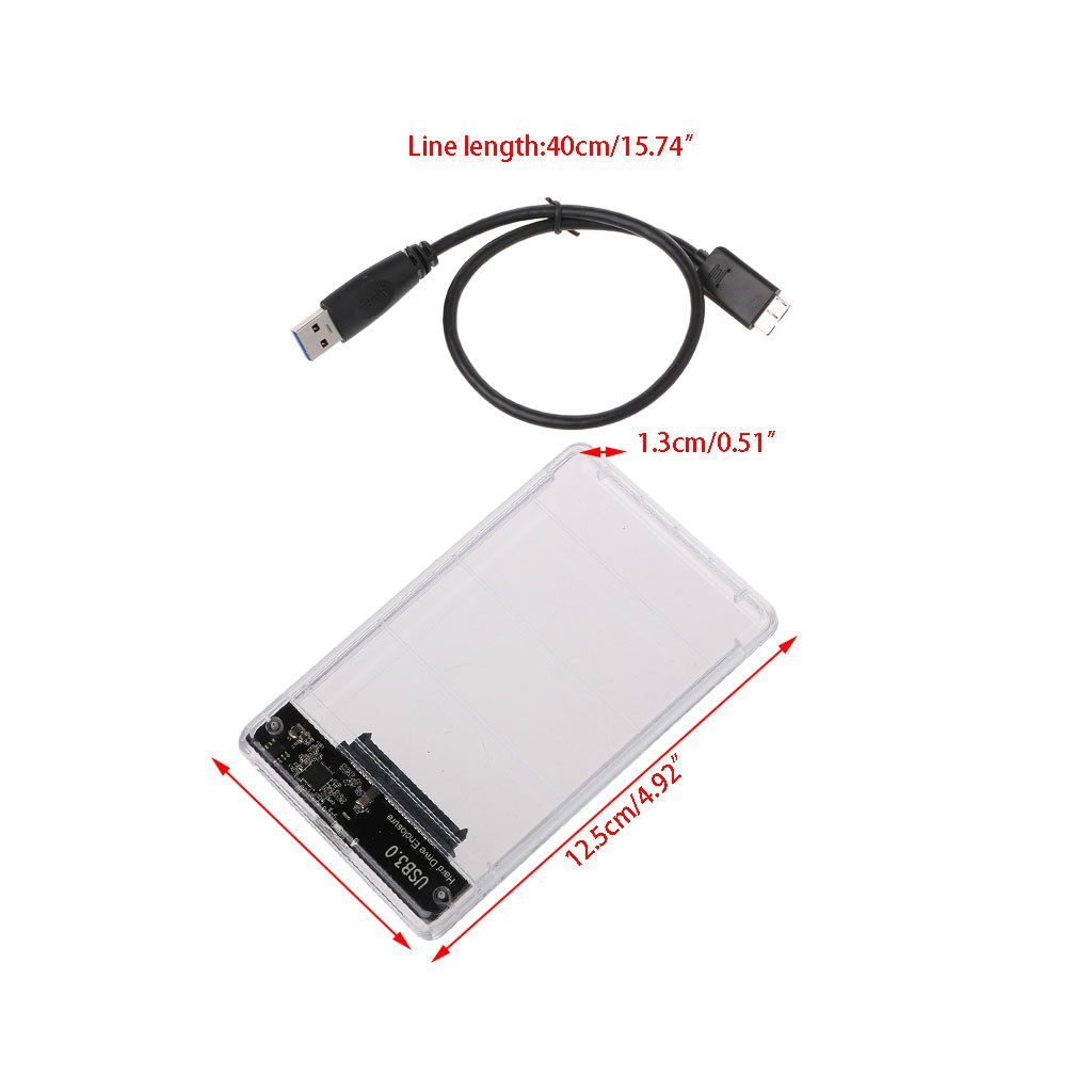 Hộp đựng ổ cứng di động SATA HDD trong suốt 2.5 " USB 3.0 | BigBuy360 - bigbuy360.vn