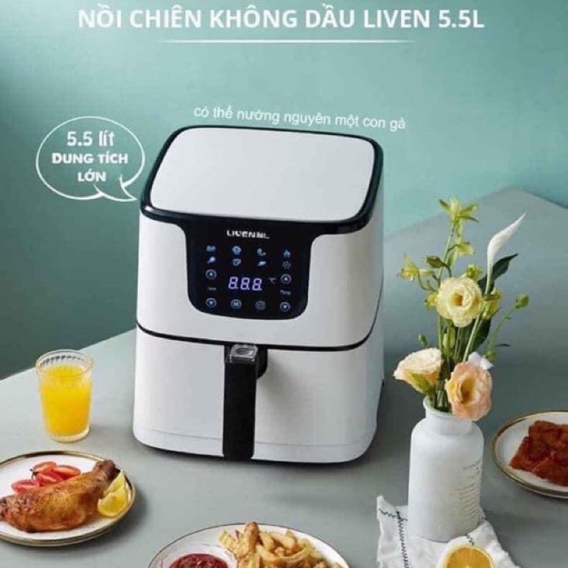 Nồi chiên không dầu Liven 5,5L siêu sang chảnh