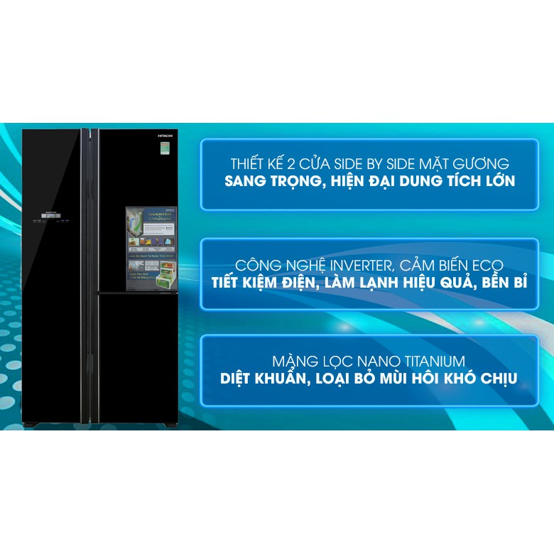 Tủ lạnh Hitachi Inverter 600 lít R-FM800PGV2 GBK (Miễn phí giao tại HCM-ngoài tỉnh liên hệ shop)