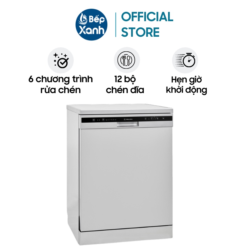 Máy Rửa Chén Malloca WQP12-5201E - 6 Chương Trình Rửa