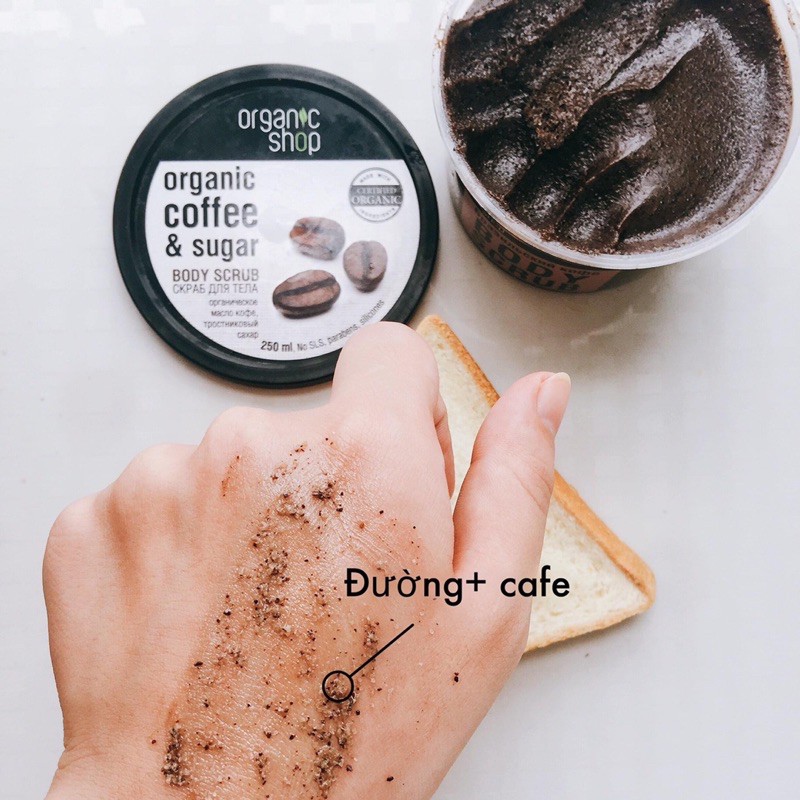 Tẩy da chết body cà phê organic shop coffee &amp; sugar