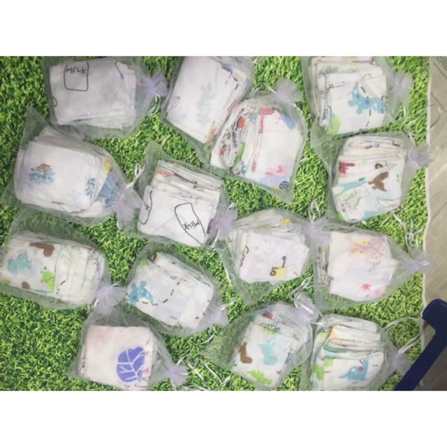 Set 10 khăn sữa aden túi lưới