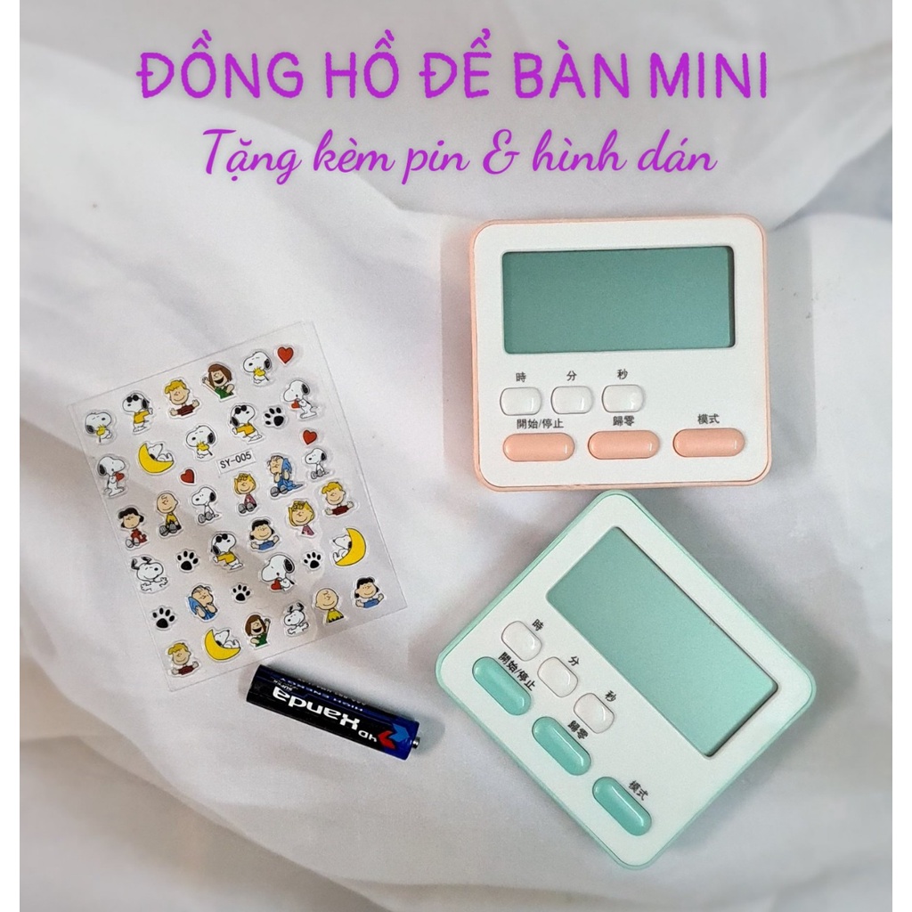 Đồng hồ bấm giờ, đếm ngược để bàn âm báo to, đồng hồ mini chạy bằng pin, Lame.Store