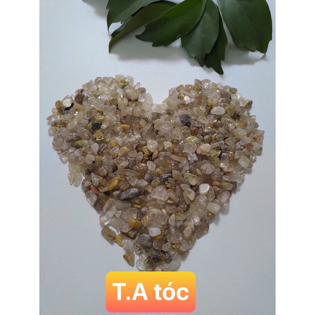 100gr đá tóc hạt trơn Golden Rutilated Quartz