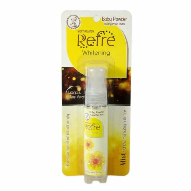 Xịt khử mùi hương nước hoa Refre Baby Powder 30 ml