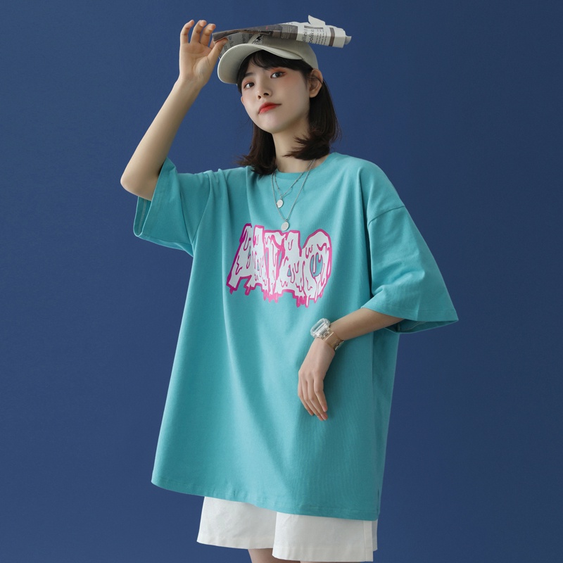 【Quảng Châu】Áo thun tay lỡ nam nữ From rộng, áo phông Unisex dáng xuông streetwear Áo phông chữ Ulzzang - Tsxs