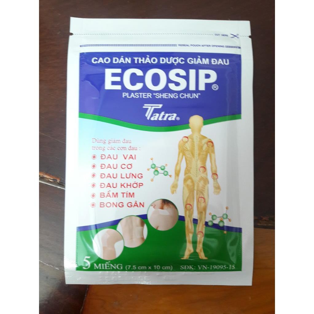 Cao Dán Thảo Dược Giảm Đau Ecosip Hộp 20 Miếng