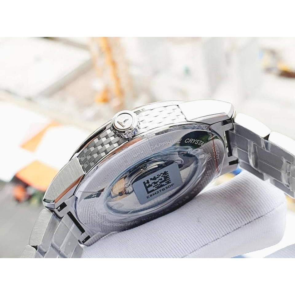Đồng hồ nam Tissot T0864071105100 dây bạc, mặt đen, máy automatic
