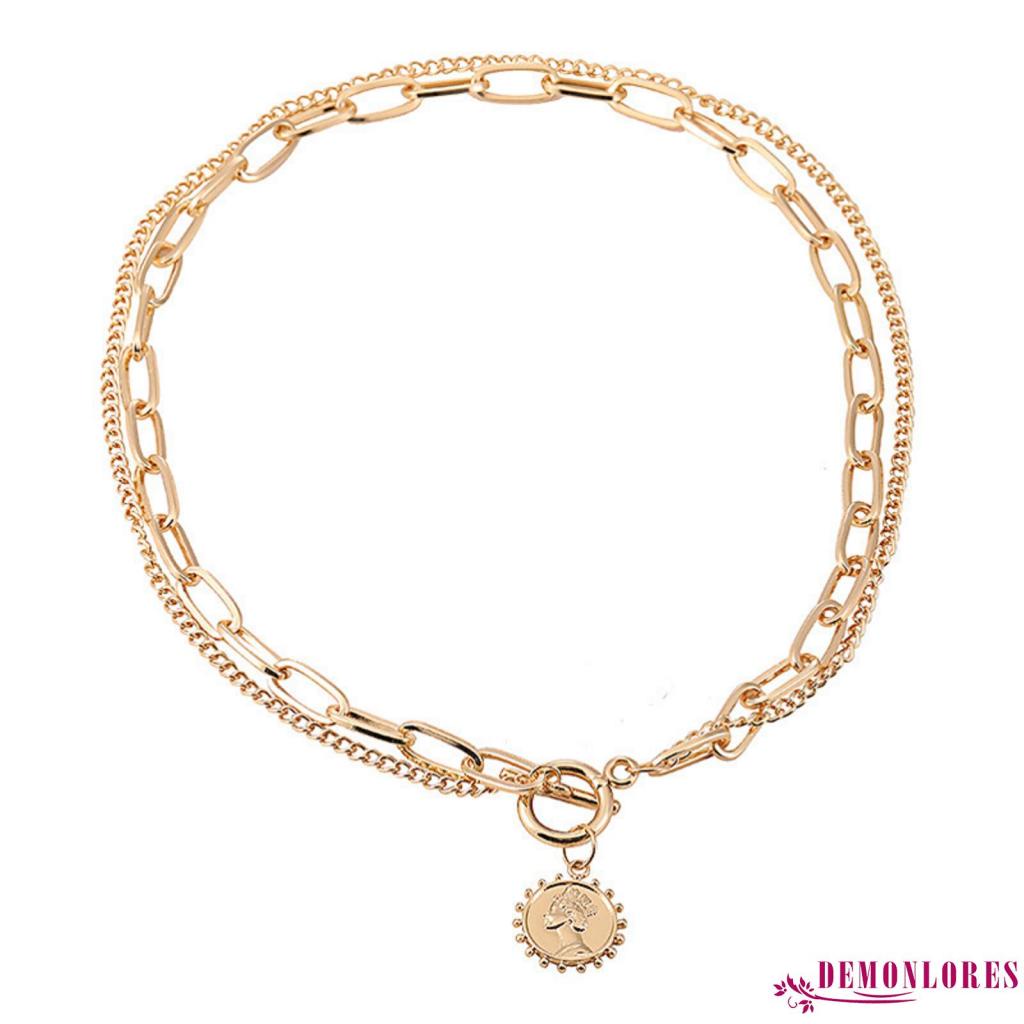 Vòng cổ hai lớp bằng hợp kim thời trang dành cho nữ