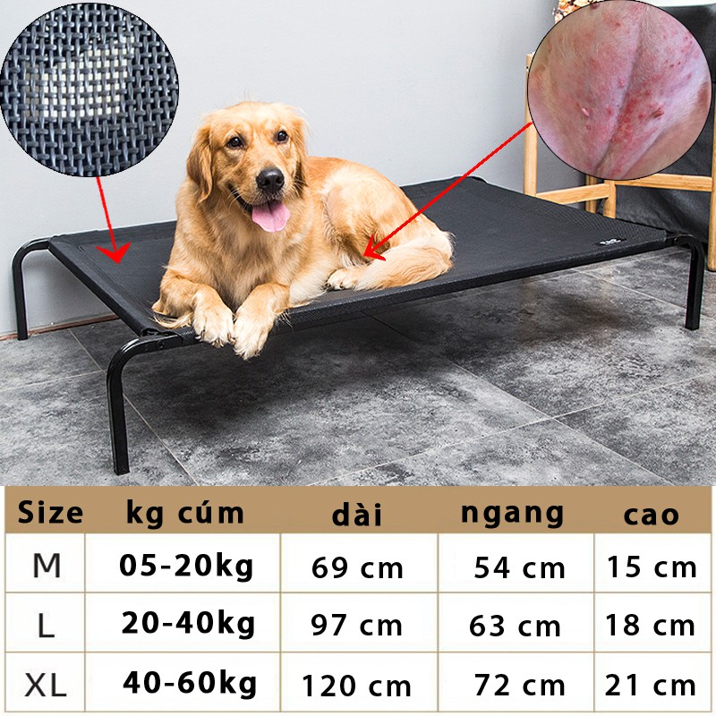 giường lưới cao cấp thoáng khí chống Nấm da cho chó mèo-79101