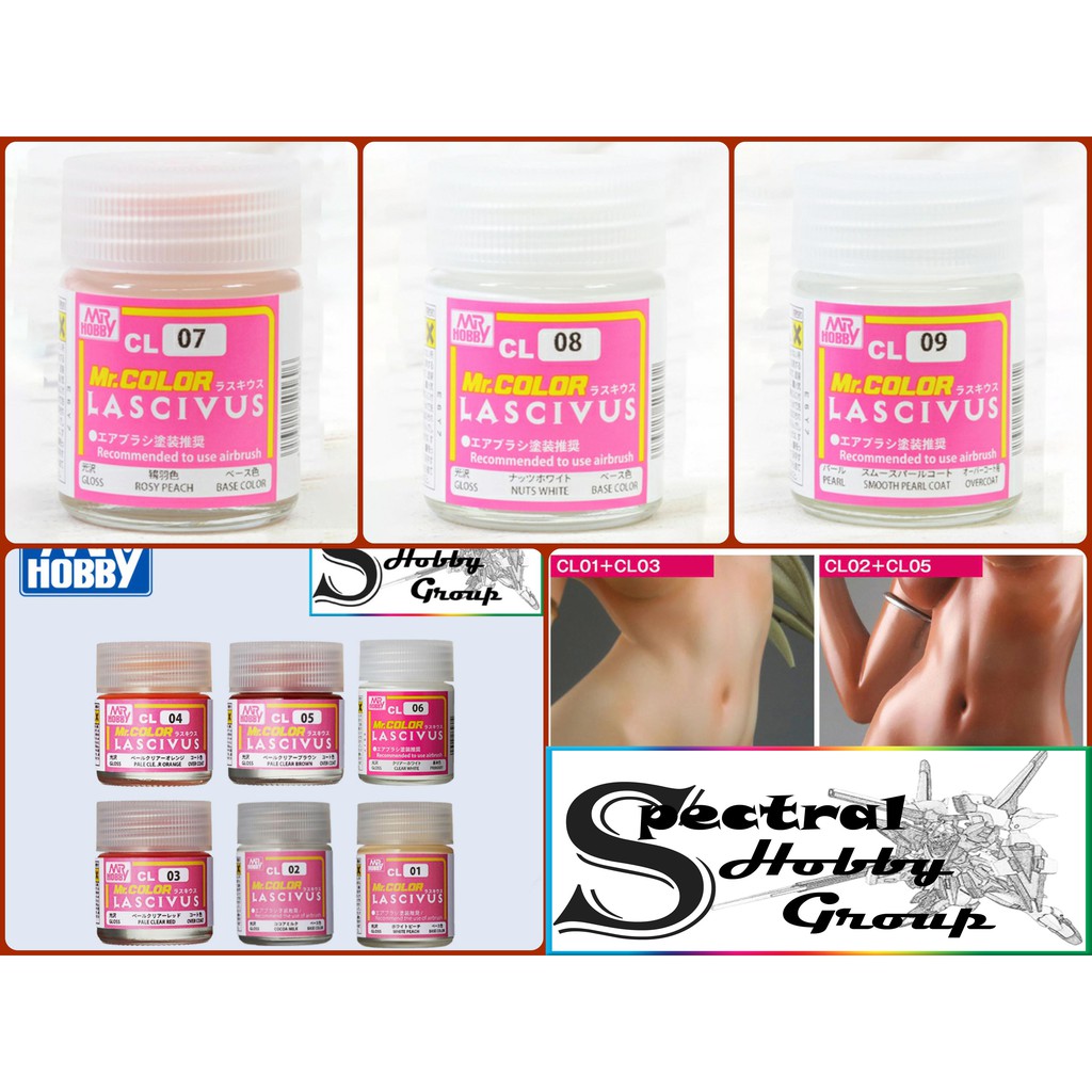 Sơn mô hình màu da figure skin color mr hobby Lascivus CL01 ~ CL09 CL skintones series