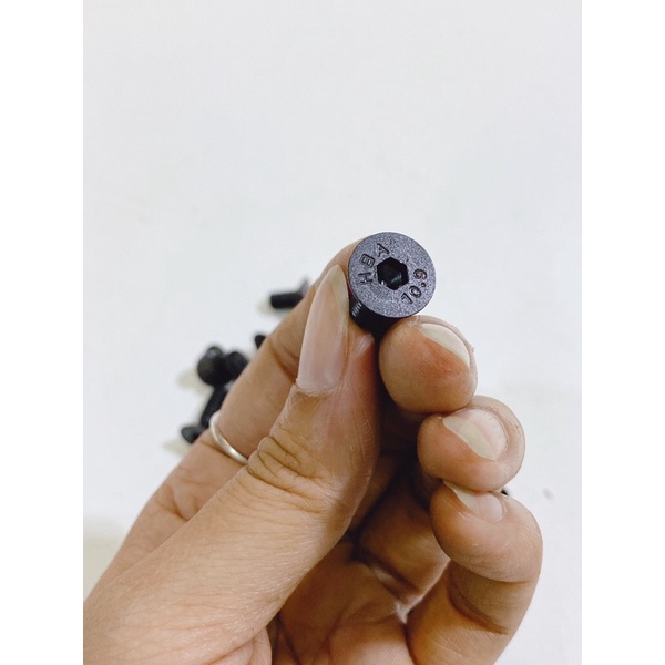 Ốc bulong 6li 6li10 6li12 đầu lục giác âm, ốc lòng dĩa KTM màu đen