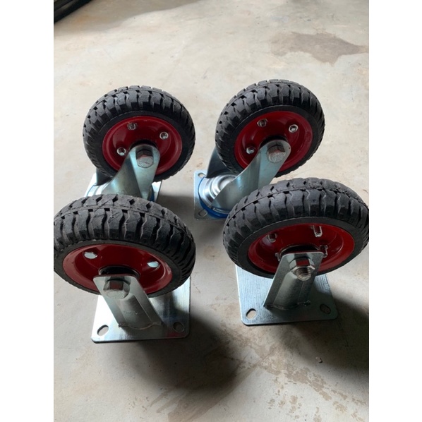 4 Bánh Xe Cao Xu 16cm x5cm. Gồm 2 bánh Xoay+2 Bánh Đứng