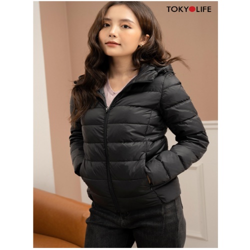 Áo Khoác Lông Vũ Cao Cấp Siêu Nhẹ, Ấm Nữ mũ liền TOKYOLIFE I9FEJ500H