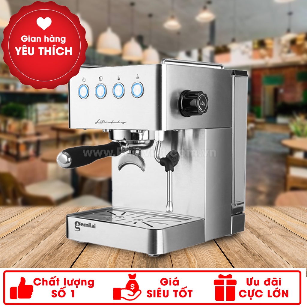 Máy pha cà phê Gemilai CRM-3005E Espresso mini chuyên nghiệp cho gia đình, văn phòng, quán cafe nhỏ
