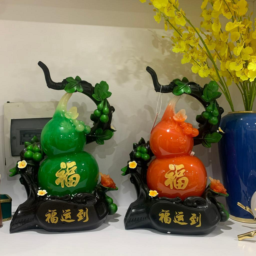 Hồ lồ chữ Phúc đặt trang trí kệ tủ T201, Hồ lô mang lại bình an và may mắn