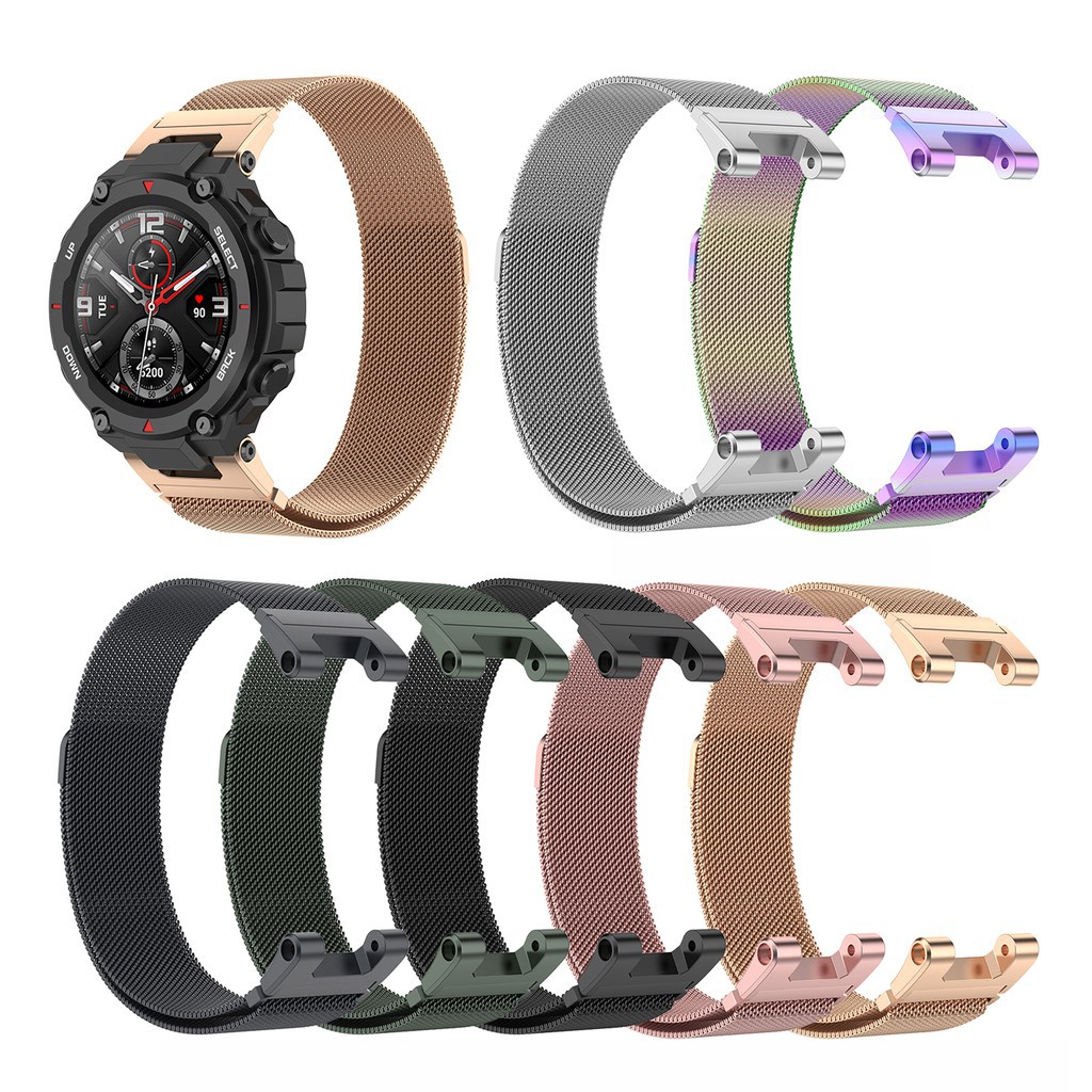 Dây Đeo Thay Thế Chất Liệu Thép Không Gỉ Khóa Nam Châm Cho Xiaomi huami AMAZFIT T-Rex A1918